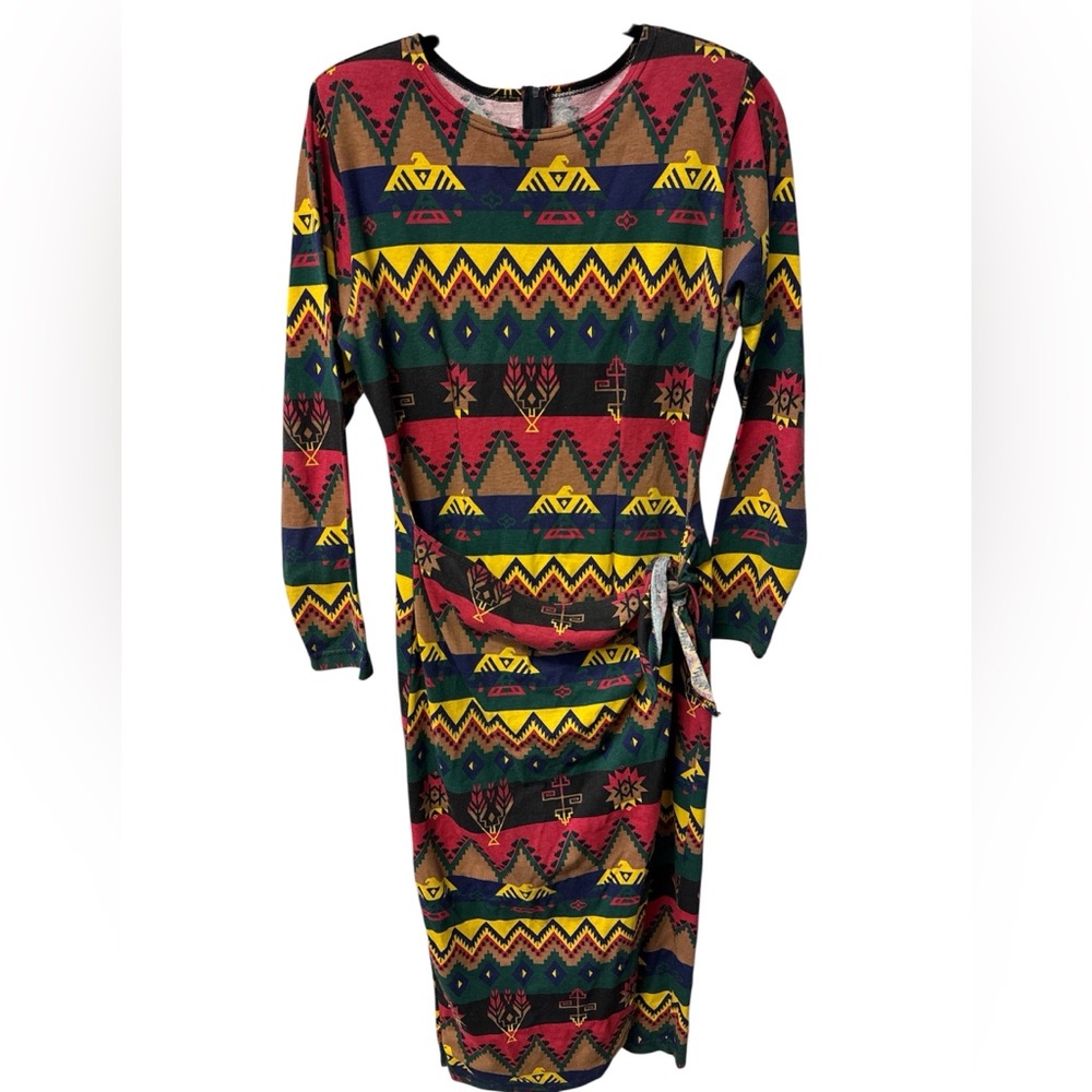 Vibrant Tribal Long Sleeve Dress